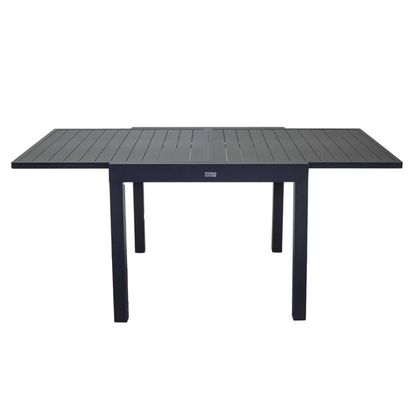 Tavolo in alluminio allungabile 2-6 posti 90x90 cm, antracite