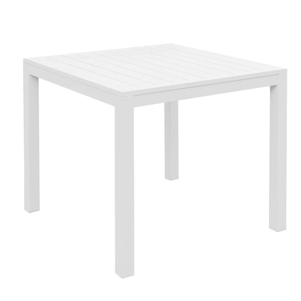 Tavolo 80x80 cm in alluminio, bianco