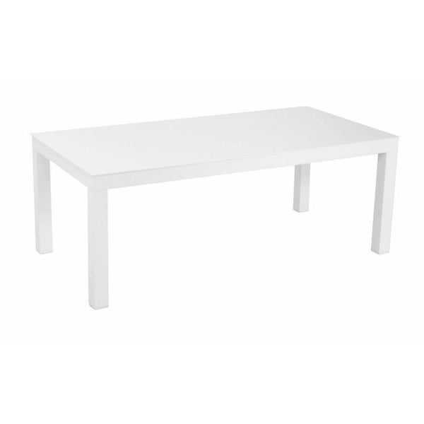 Tavolino basso 120x60 cm in alluminio, bianco