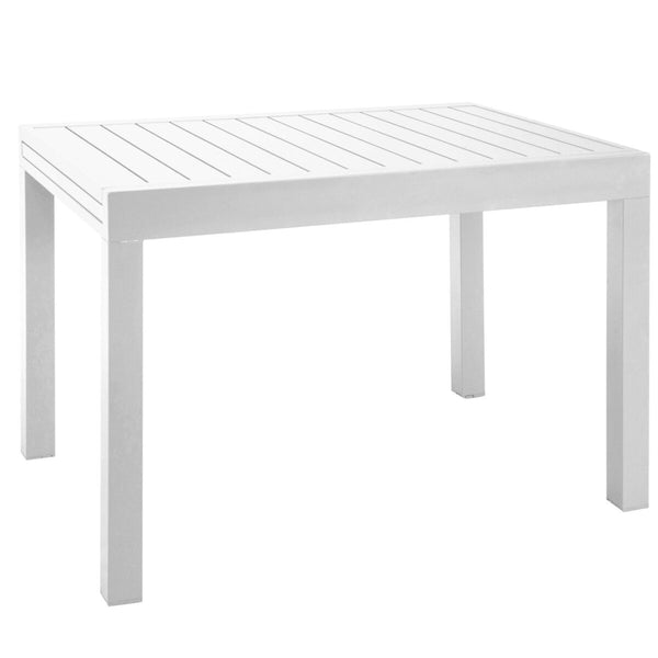Tavolo in alluminio allungabile 2-4 posti 105x75 cm, bianco