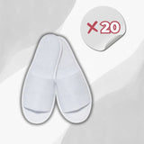 Kit d'Accueil Chaussons Blancs en éponge ouverts - 20 paires