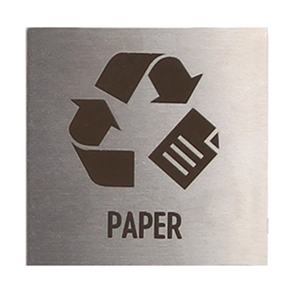 Targhetta simbolo "paper" in acciaio inox