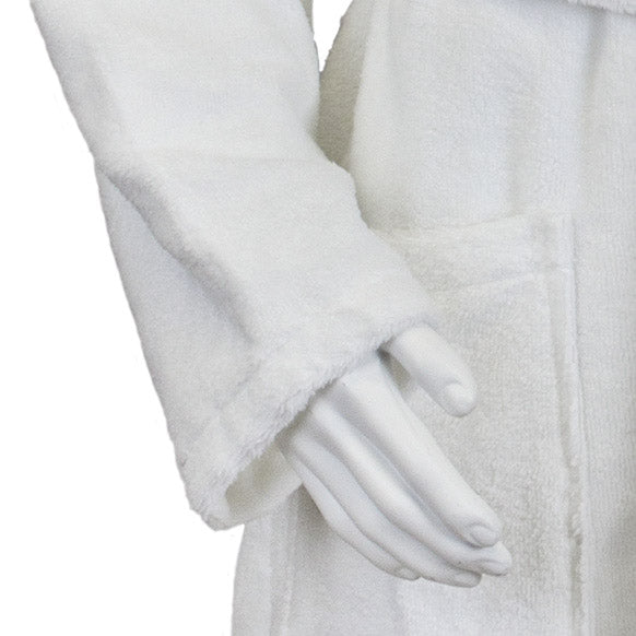 Peignoir modèle à col châle en tissu éponge soft touch, 380 g/m2