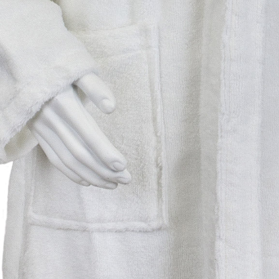Peignoir modèle à col châle en tissu éponge soft touch, 380 g/m2
