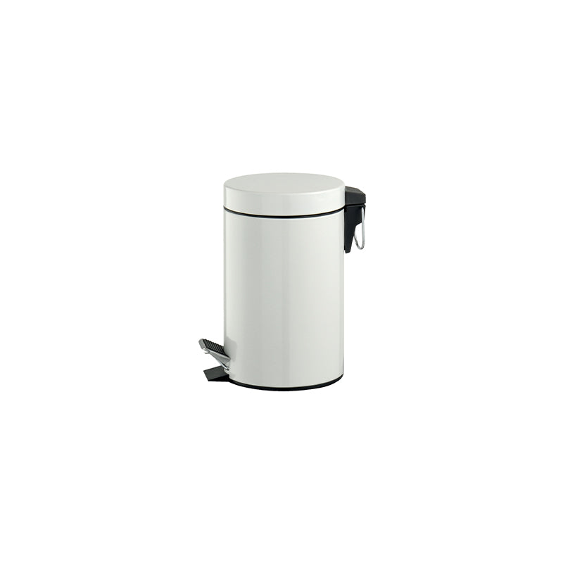 Cestino a pedale in acciaio inox lucido verniciato bianco 3 Litri