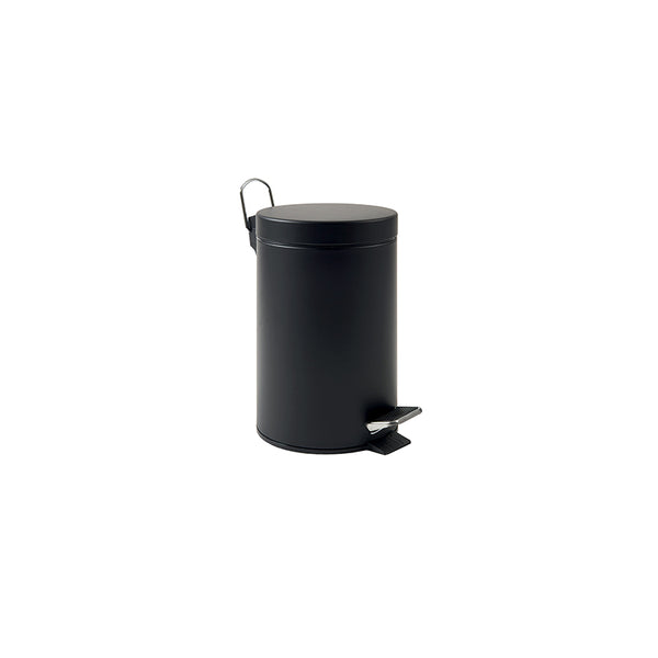 Poubelle à pédale en acier inox Verni en noir 3 Litres