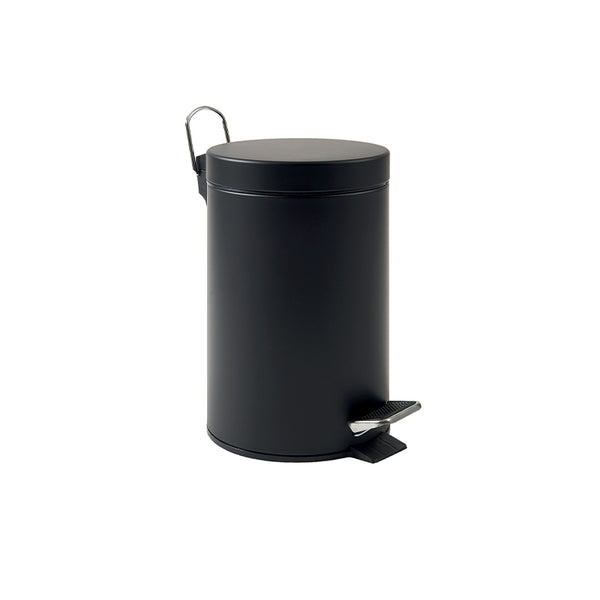5-Liter-Treteimer aus schwarz lackiertem, poliertem Edelstahl
