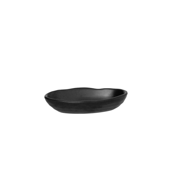 Vassoietto Ovale Righe cm 14x8, Colore Nero, Collezione Show Plate - Tognana Porcellane