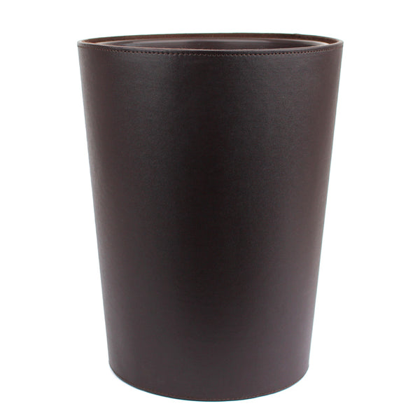 Round Wastepaper basket, eco-leather color wengè