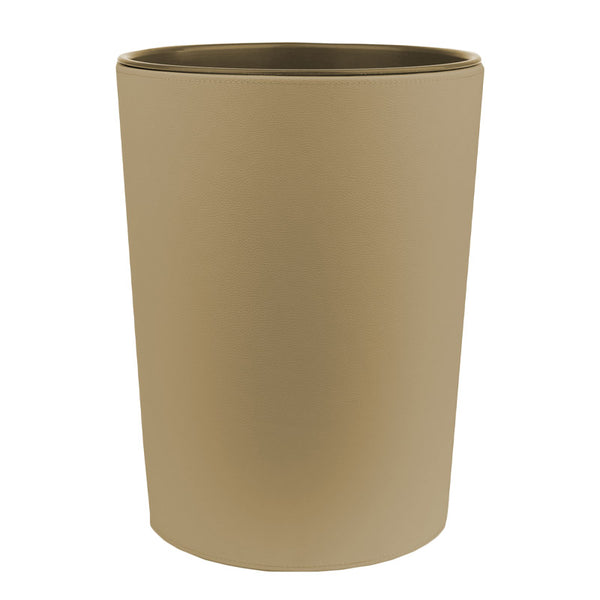 Papelera redonda de ecopiel gris tórtola