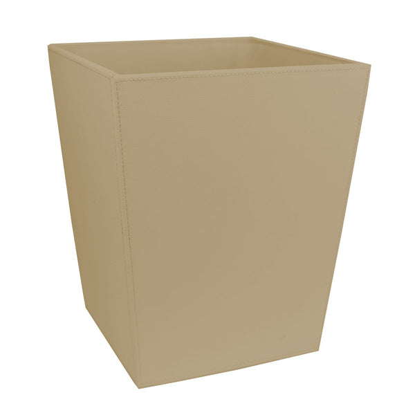 Square wastepaper basket in eco-leather, Color Dove