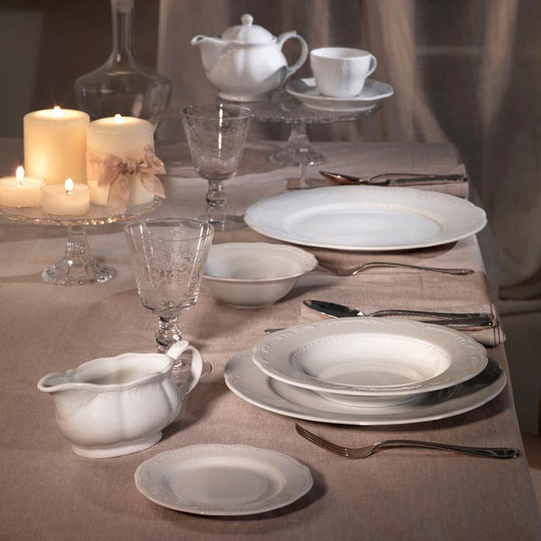 Piatto Fondo In Porcellana Bianca Ø cm 23, collezione Vecchio Vienna - Tognana Porcellane